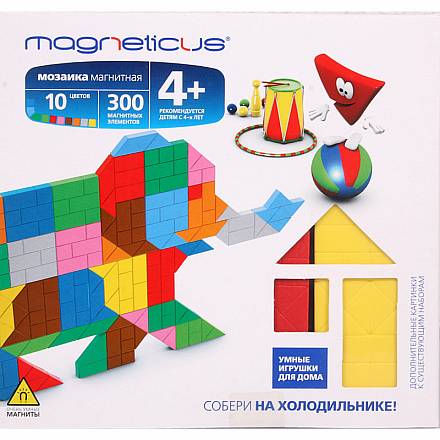 Миди-Мозаика магнитная Слон, 300 элементов 10 цветов 